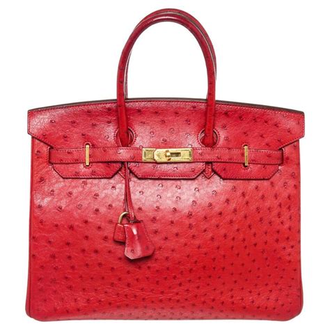 hermes red ostrich birkin|hermes birkin ostrich price.